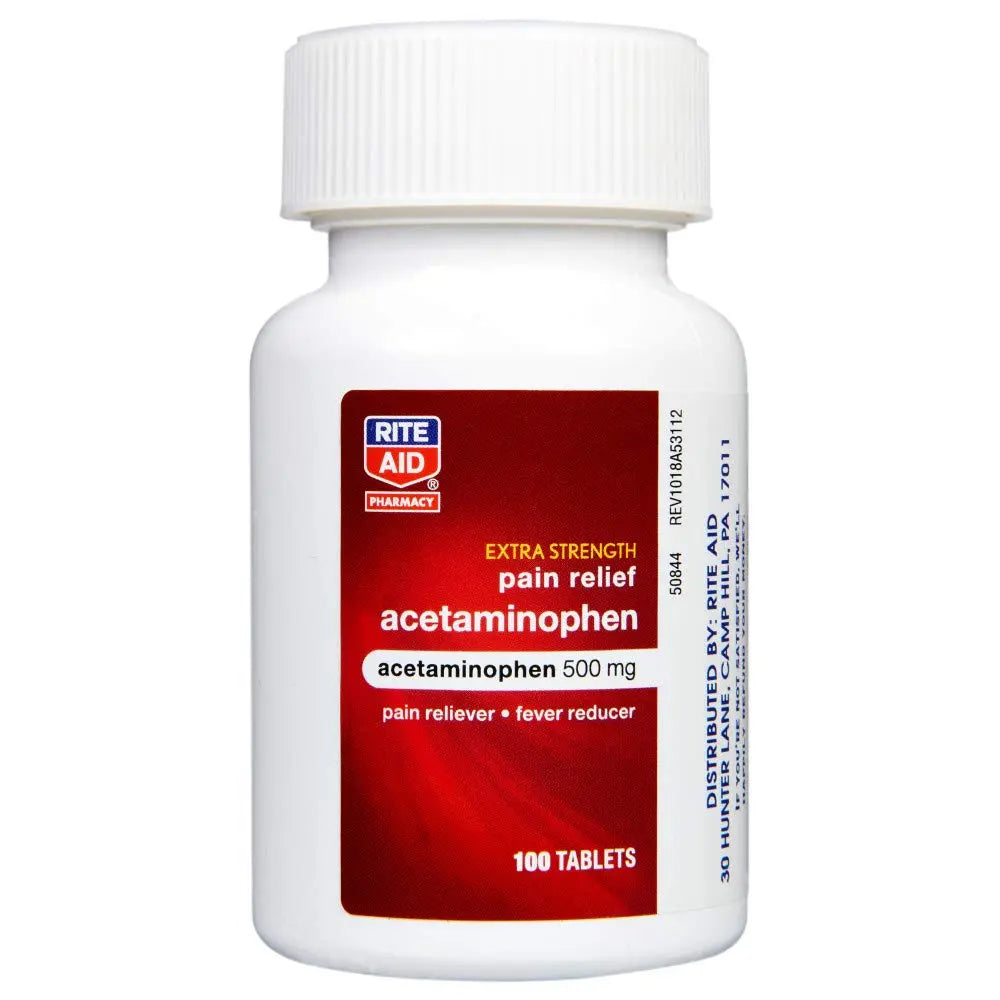 Rite Aid Extra Strength Acetaminophen Easy Tabs Tablets, 500 mg - 100 Count | Pain Reliever & Fever Reducer | Migraine Relief Products | Joint Pain Relief | Muscle Pain Relief | Menstrual Pain Relief Rite AidBuy Supplements Australia