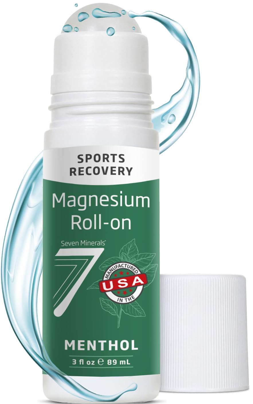 Seven Minerals Magnesium Roll On Stick with Menthol for Pain Relief - Cooling Magnesium Oil for Sports Recovery, Sore Muscles, Backache - Fast Acting - All Natural Alternative, 3 Fl Oz Seven MineralsBuy Supplements Australia