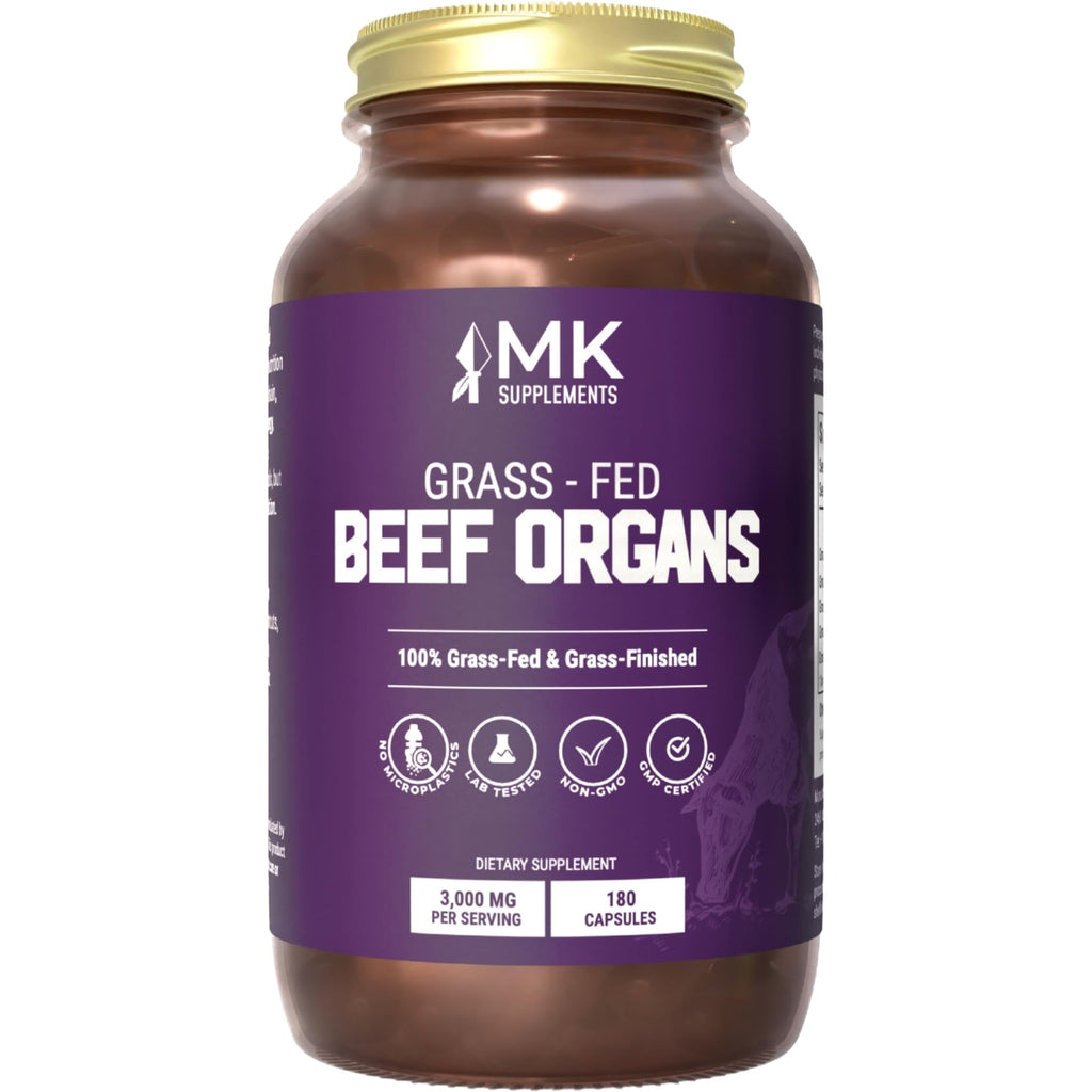 MK Supplements Grass-Fed Beef Organs Capsules | 5 Organs in Nature-Identical Ratios | B12, Copper & Heme Iron | Regeneratively Raised | 150 Capsules MK SupplementsBuy Supplements Australia