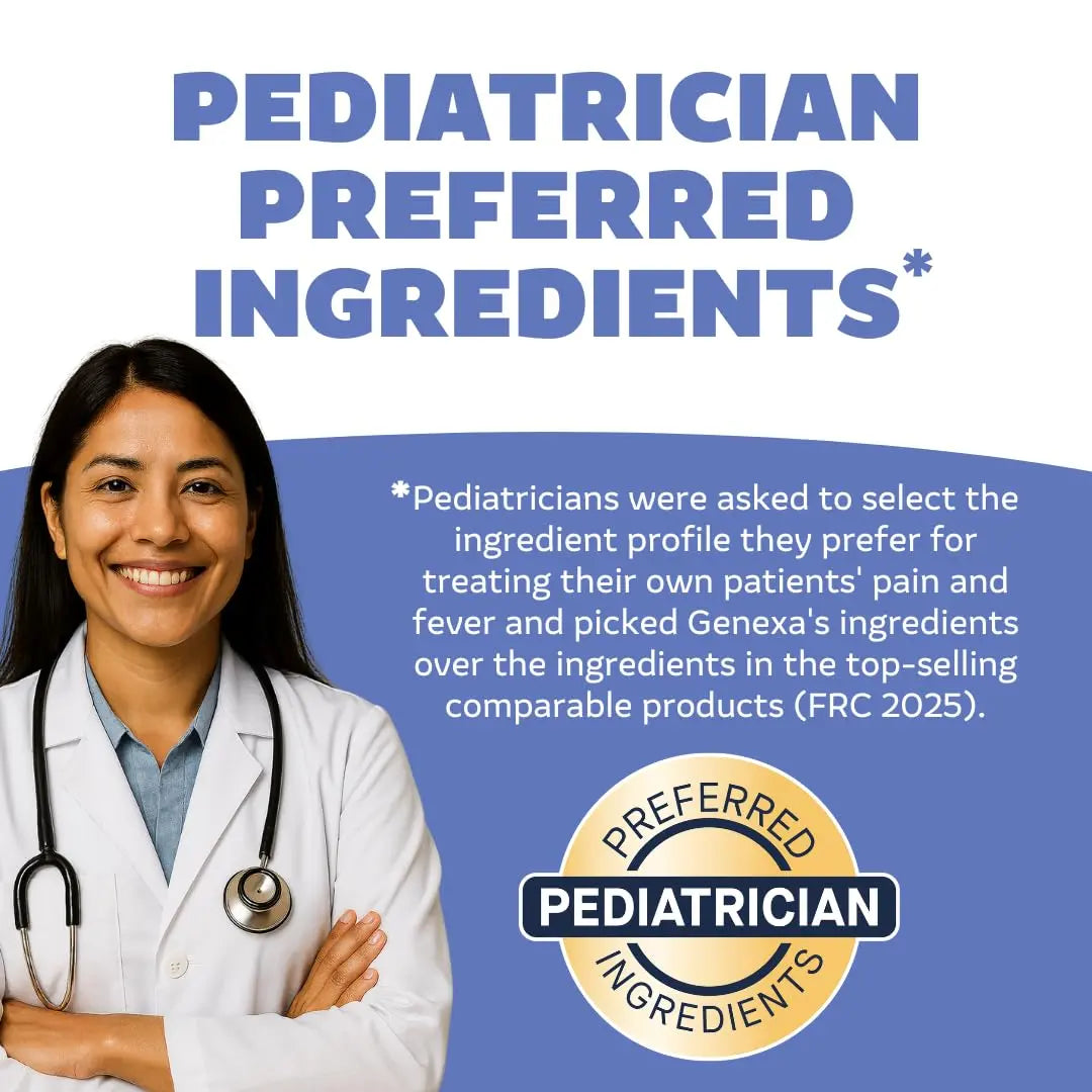 Genexa Children's Clean Acetaminophen | Pediatrician Preferred Ingredients | Pain & Fever Reducer for Kids | Dye Free, 0% Artificial Additives | Ages 2-11, Delicious Organic Blueberry Liquid, 4 fl oz GenexaBuy Supplements Australia