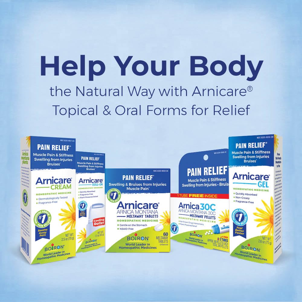 Boiron Arnicare Cream for Joint Pain, Muscle Pain, Swelling, Soreness, Stiffness, and Bruises - Fast Absorbing and Fragrance-Free - 2.5 oz BoironBuy Supplements Australia