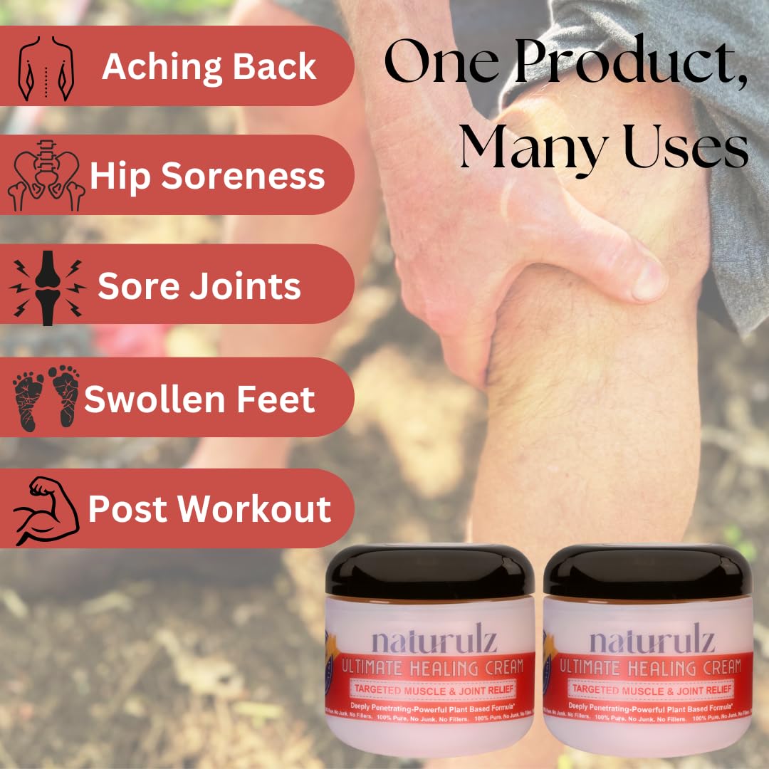 Naturulz Ultimate Healing Cream 4oz Bundle & Save – Plant-Based Topical for Daily Relief of Soreness, Stiffness & Discomfort in Back, Shoulder, Knee, Neck & Foot, Lightweight, Clean Ingredients NaturulzBuy Supplements Australia