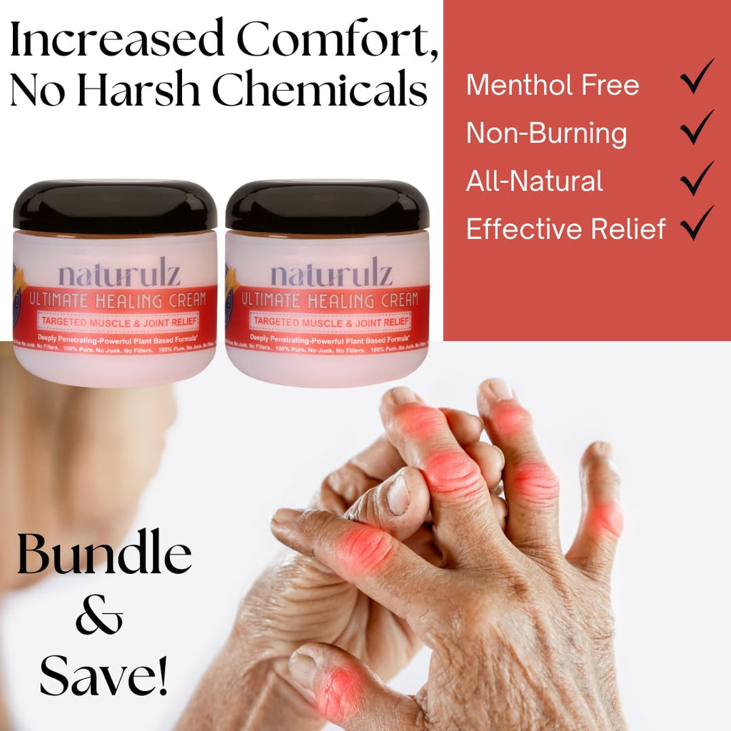 Naturulz Ultimate Healing Cream 4oz Bundle & Save – Plant-Based Topical for Daily Relief of Soreness, Stiffness & Discomfort in Back, Shoulder, Knee, Neck & Foot, Lightweight, Clean Ingredients NaturulzBuy Supplements Australia