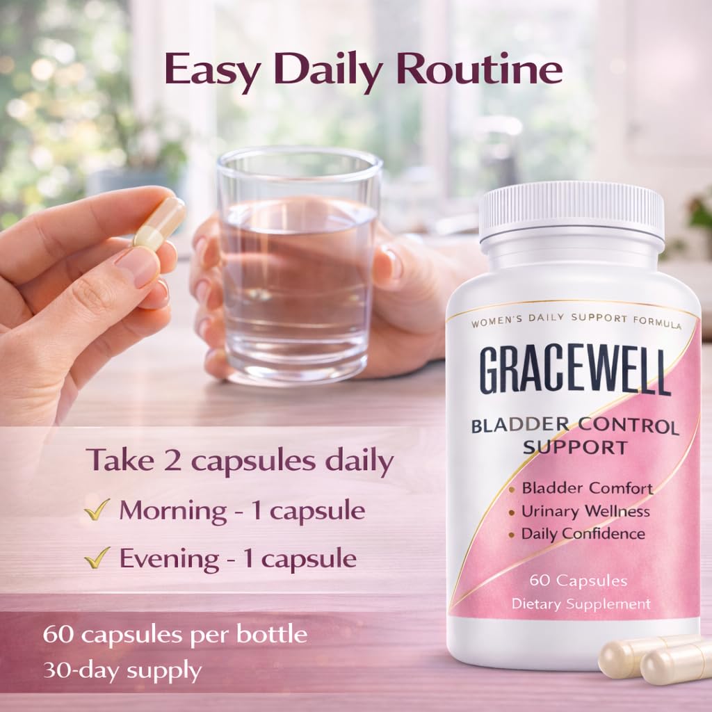 DXWXH Gracewell Bladder Wellness Supplement for Women & Men, Herbal Support with Asian Ginseng, Chinese Yam, Chinese Peony, Urinary Tract Health Formula, 60 Capsules (1) DXWXH buy supplements Au