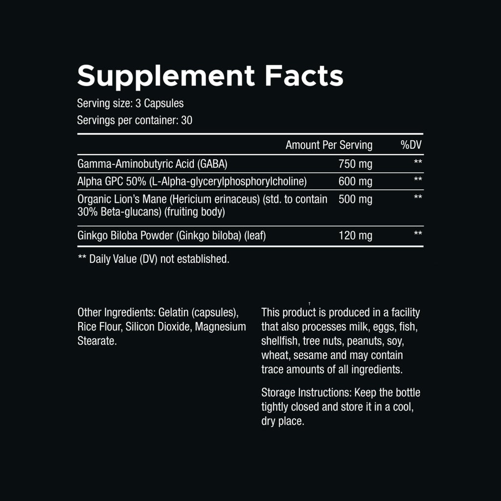 VITARA Focus First– Calm, Clear, Mental Focus Nootropic | Brain Support with Alpha GPC, Lion's Mane, GABA & Ginkgo Biloba VITARABuy Supplements Australia