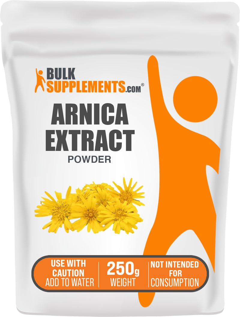 BulkSupplements.com Arnica Extract Powder - Herbal Supplement, from Dried Arnica Flowers, Servings Vary Per Use, 250g (8.8 oz) (Pack of 1) BulkSupplementsBuy Supplements Australia