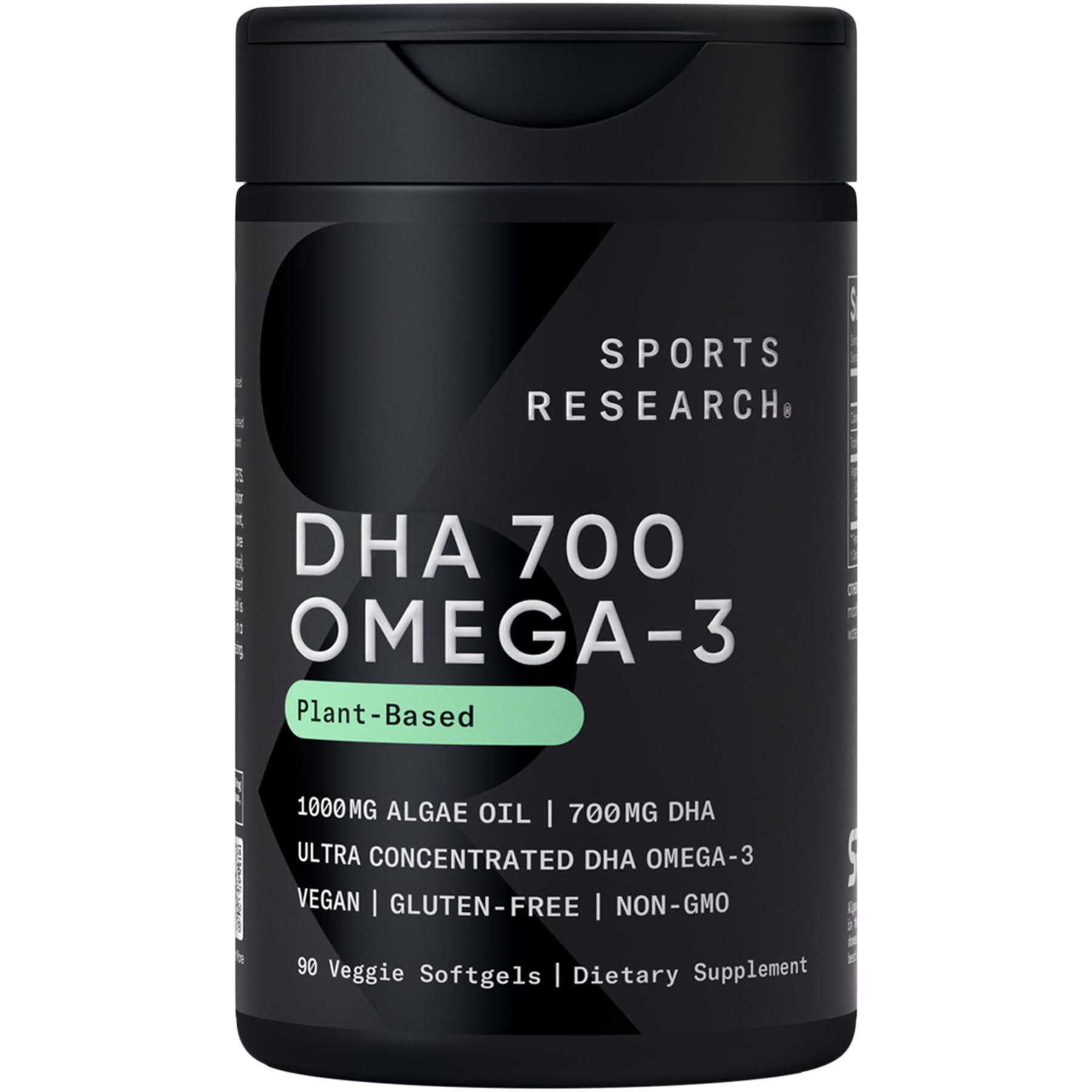 Sports Research® Vegan DHA 700mg - Cognitive Support, Brain Support, Supplement with Omega-3 DHA from Algae Oil - Vegan Certified · Non-GMO · Gluten Free - 90 Count Softgels Sports Research buy supplements Au