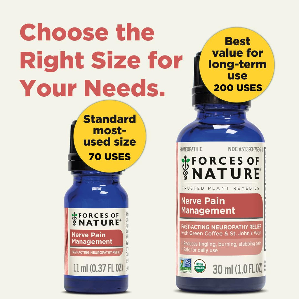 Forces of Nature Nerve Pain Management, Organic Topical Relief for Neuropathy & Nerve Discomfort, Homeopathic Medicine Supports Relief from Shooting Pains for Back, Hands, Legs and Feet, .37 fl oz Forces of NatureBuy Supplements Australia