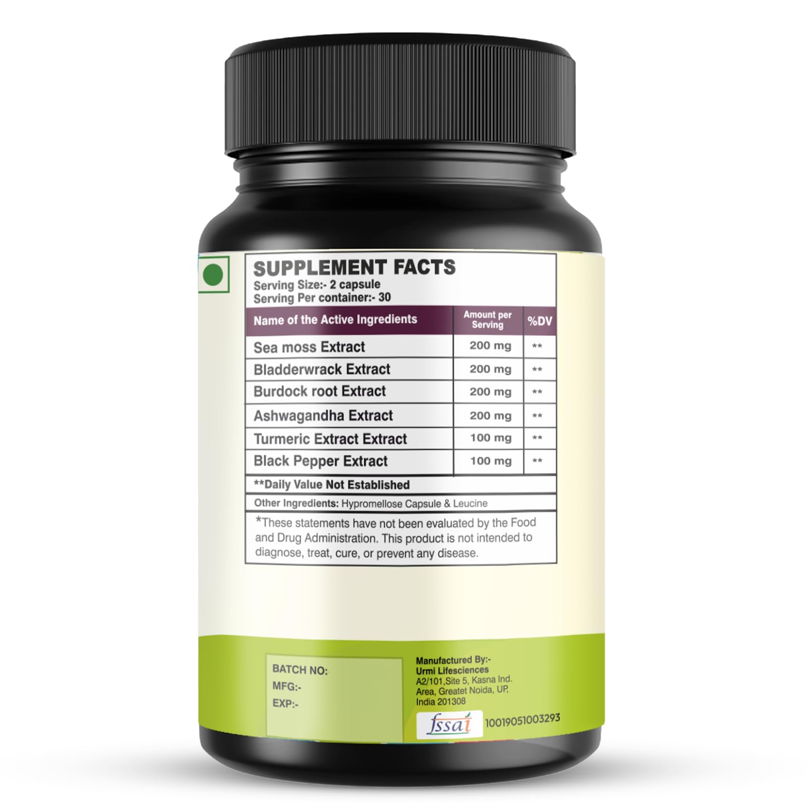 SETNUTRA Well From Within Sea Moss 6 in 1 Super Blend Ashwagandha Burdock Turmeric & Bladderwrack Immunity & Detox Support 60 Veg Capsules Non GMO No Gluten SETNUTRA Well From Within buy supplements Au
