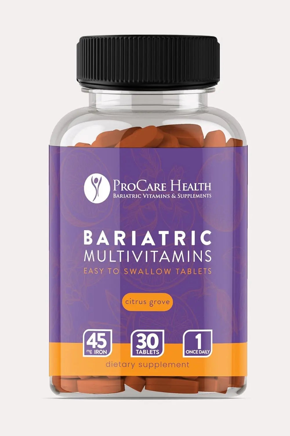 Procare Health Bariatric Multivitamin with Iron 45mg Easy to Swallow 30 Tablets - Post Op Bariatric Vitamins for Gastric Bypass Pills ProCare Health