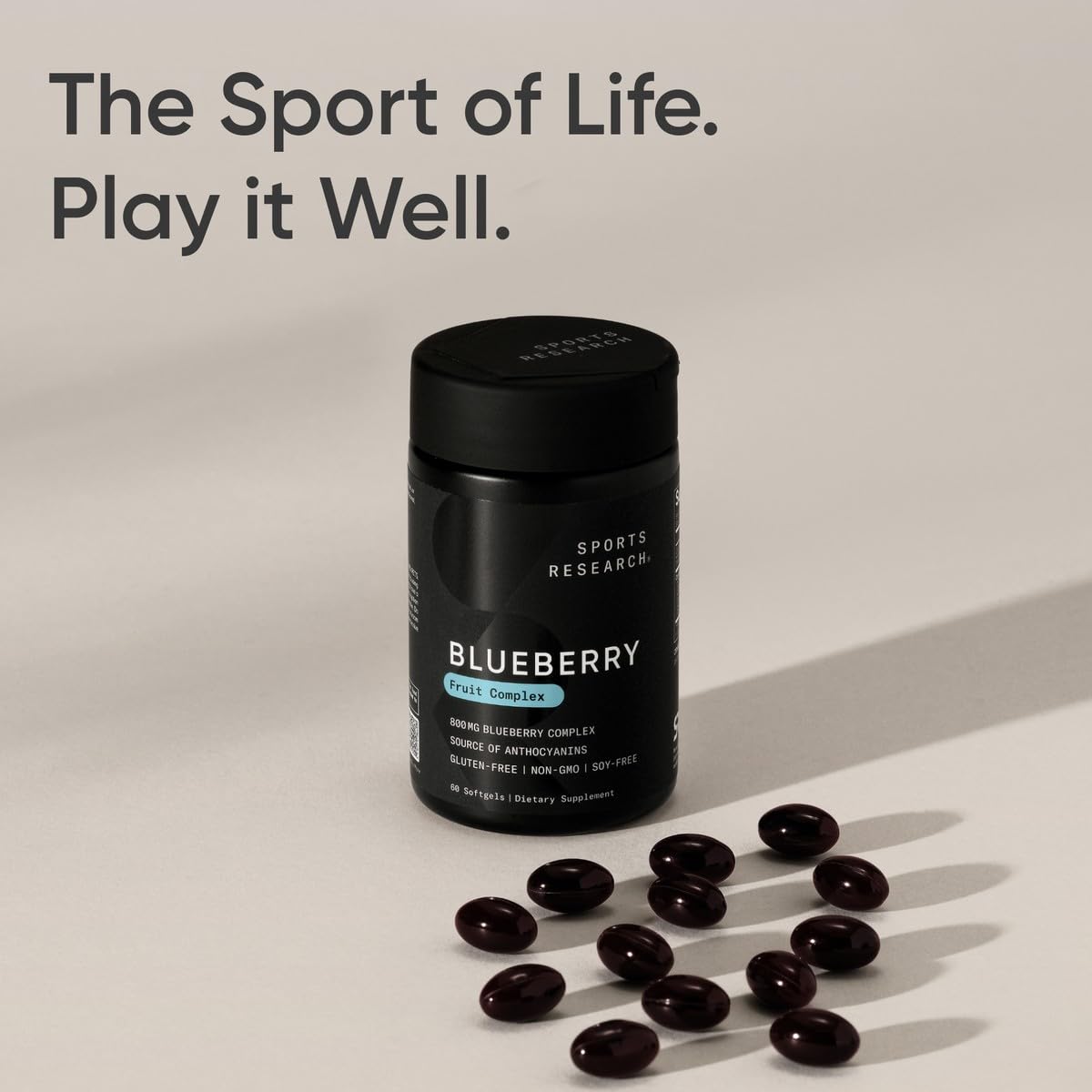 Sports Research Blueberry Capsules - Made from Organic Blueberries with Organic Extra Virgin Olive Oil - Non-GMO & Gluten Free - 60 Liquid Softgels Sports Research buy supplements Au