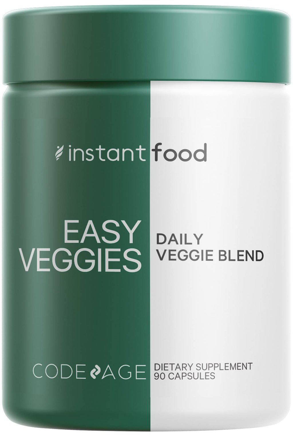 Codeage Instantfood Easy Veggies, Over 15 Vegetable Powders Equivalent All-in-One, Daily Vegan Blend, Whole Food Greens Vitamins Supplement Capsules, Phytonutrients Multivitamin, Non-GMO, 90 Capsules CodeageBuy Supplements Australia