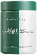 Codeage Instantfood Easy Veggies, Over 15 Vegetable Powders Equivalent All-in-One, Daily Vegan Blend, Whole Food Greens Vitamins Supplement Capsules, Phytonutrients Multivitamin, Non-GMO, 90 Capsules CodeageBuy Supplements Australia