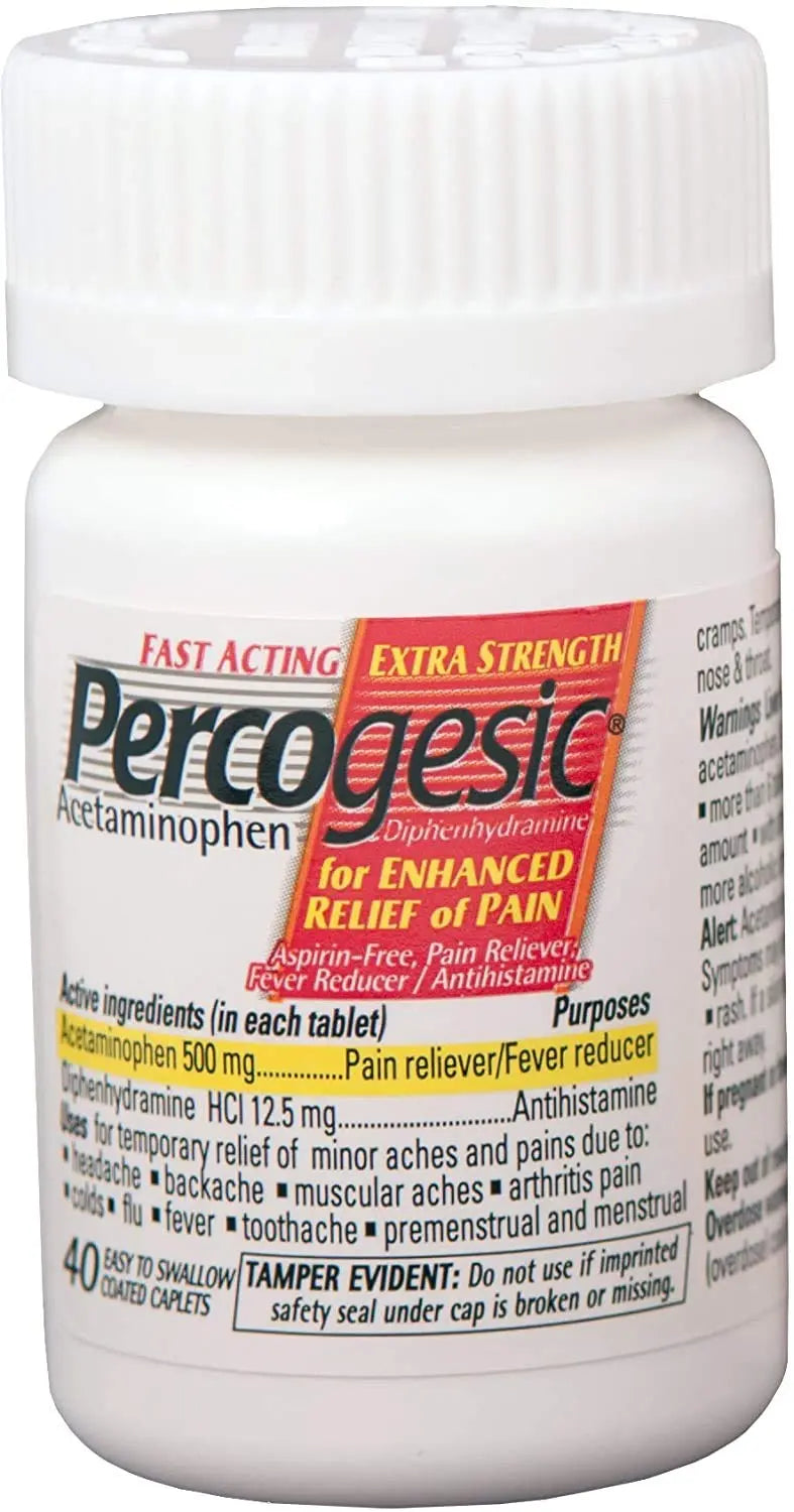 Percogesic Aspirin Free Pain Relief Tablets, Extra Strength, Acetaminophen and Diphenhydramine, 40 ct (Pack of 1) PercogesicBuy Supplements Australia