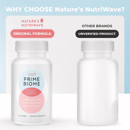 Nature’s NutriWave PrimeBiome Probiotic Gummies – Plant-Based Blend with Inulin, Lion’s Mane, Ginger & More– Non-GMO, No Stimulants, GMP Certified – 30 Gummies, 3 Month Supply Nature’s NutriWaveBuy Supplements Australia