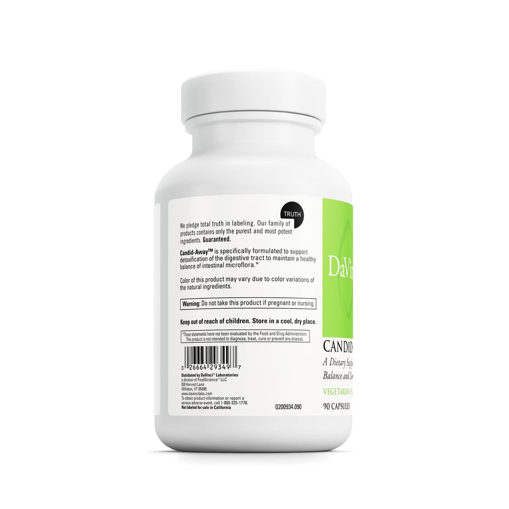 DAVINCI Labs Candid-Away - Digestive Gut Health Support, Immune System Support with Digestive Enzymes, Calcium, Magnesium & More* - 90 Vegetarian Capsules (30 Servings) DAVINCIBuy Supplements Australia