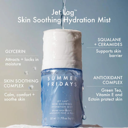 Summer Fridays Jet Lag Skin Soothing Hydration Face Mist - Ultra-Fine Facial Spray & Hydrating Mist to Comfort, Soothe & Help Provide Protective Moisture Barrier Support for Glowing Skin (1.7 Fl Oz) Summer FridaysBuy Supplements Australia