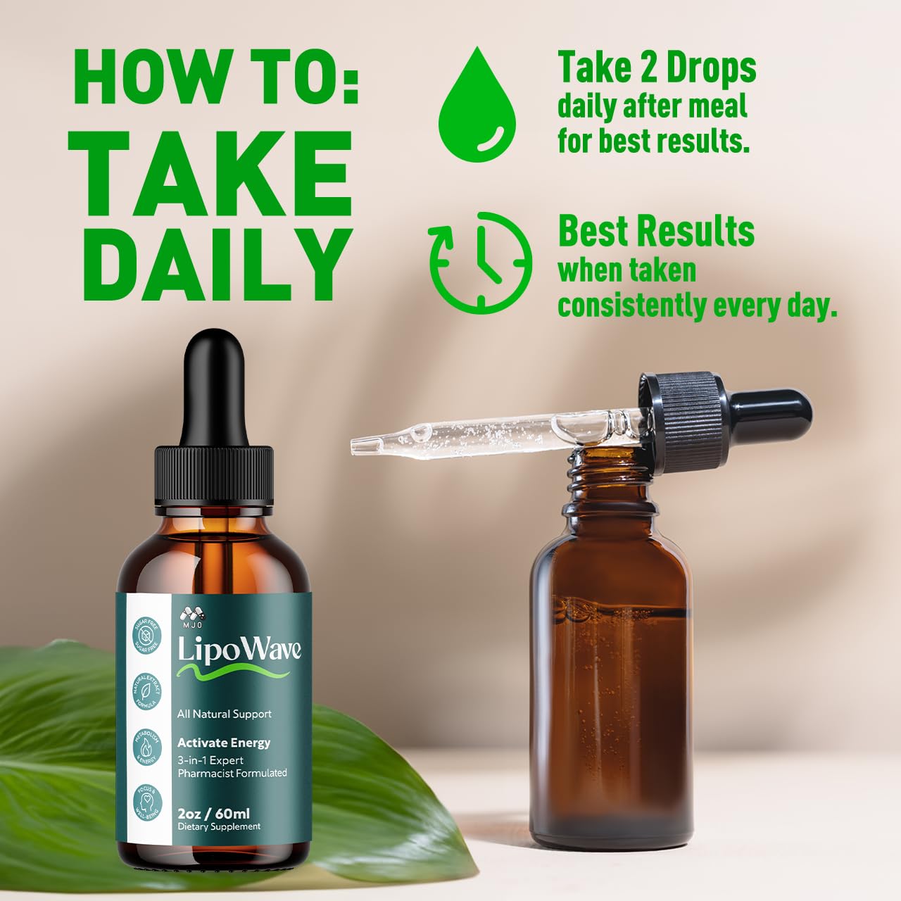 (2 Pack) Lipowave Drops, Official LipoWave Drops with All Natural Ingredients, Advanced Overall Health and Wellness Vitamin Supplement Formula for Maximum Strength Multivitamin Support (60 Servings) MJO buy supplements Au