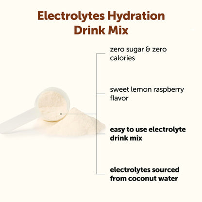 Micro Ingredients Hydration Electrolyte Powder, 1 lb (69 Servings) | Lemon Raspberry Flavor | High Potassium (1,000mg) + Coconut Water & Real Lemon Juice | No Sugar, Keto Friendly | Non-GMO