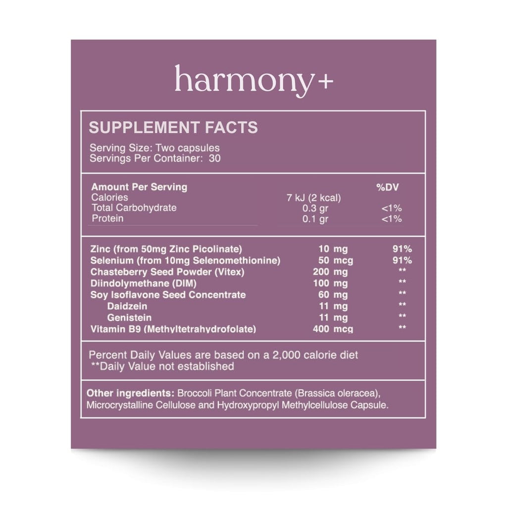 reset wellness Harmony+ | Vitex, DIM, Soy Isoflavones, Methylfolate & Selenium | Supports Women’s Hormonal Balance, Cycle Regulation & Mood Stability | 60 Capsules reset wellnessBuy Supplements Australia