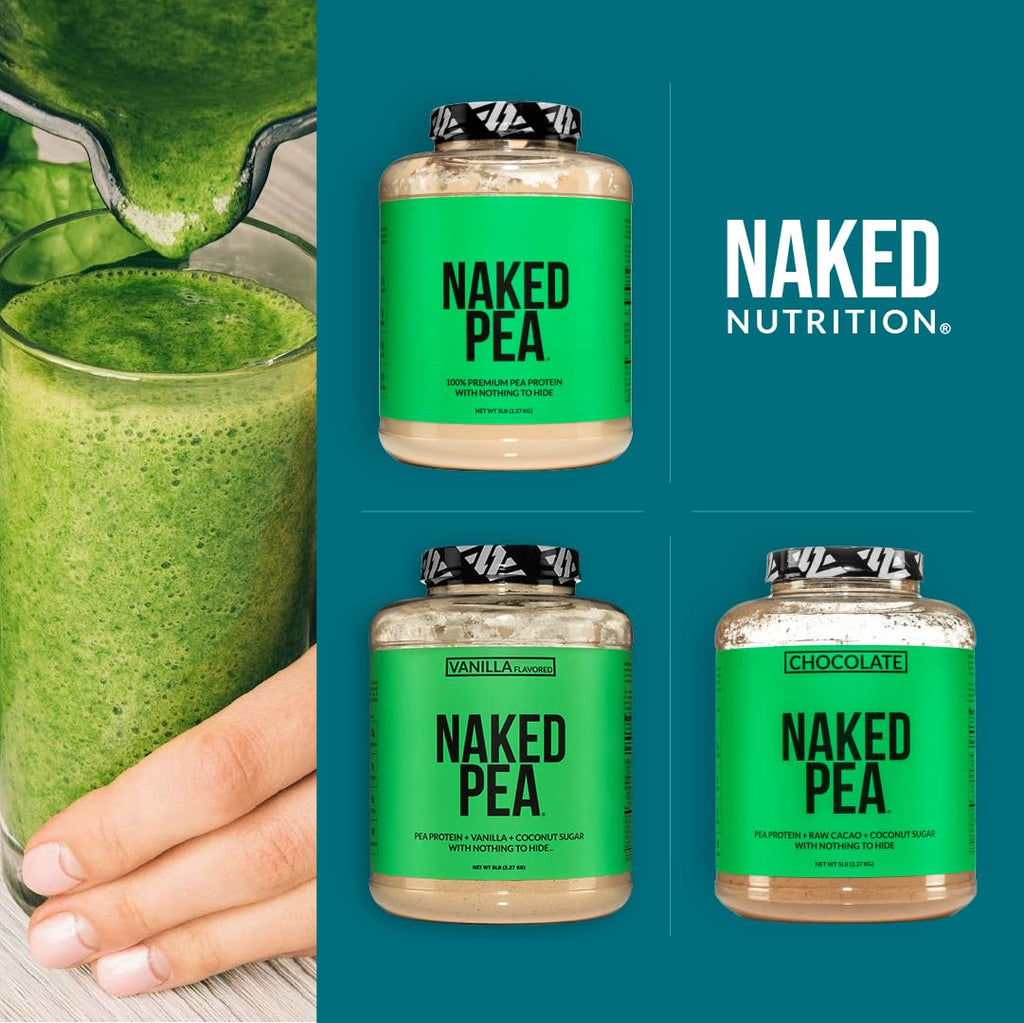 NAKED Pea - 5LB 100% Pea Protein Powder from North American Farms - Unflavored Vegan Pea Protein Isolate - NSF Certified, Plant Protein Powder, Easy to Digest - 76 Servings