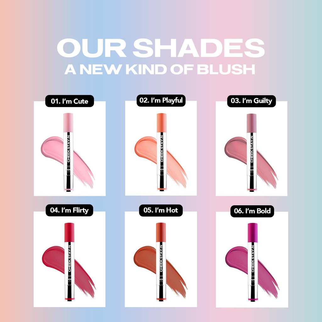Sacheu Cheek STAY-N Liquid Blush for Cheeks — High Pigment, Buildable, Lightweight Cream Blush for Dewy & Radiant Flushed Cheeks — Long-lasting & Cruelty Free, I'm Playful SacheuBuy Supplements Australia