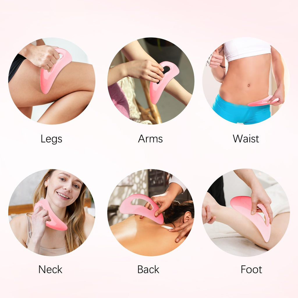 AICNLY Large Gua Sha Massage Tool, Lymphatic Drainage Massager, Muscle Scraping Massage Tools, Body Sculpting Anti Cellulite Tools for Man and Women (Pink) AICNLY buy supplements Au
