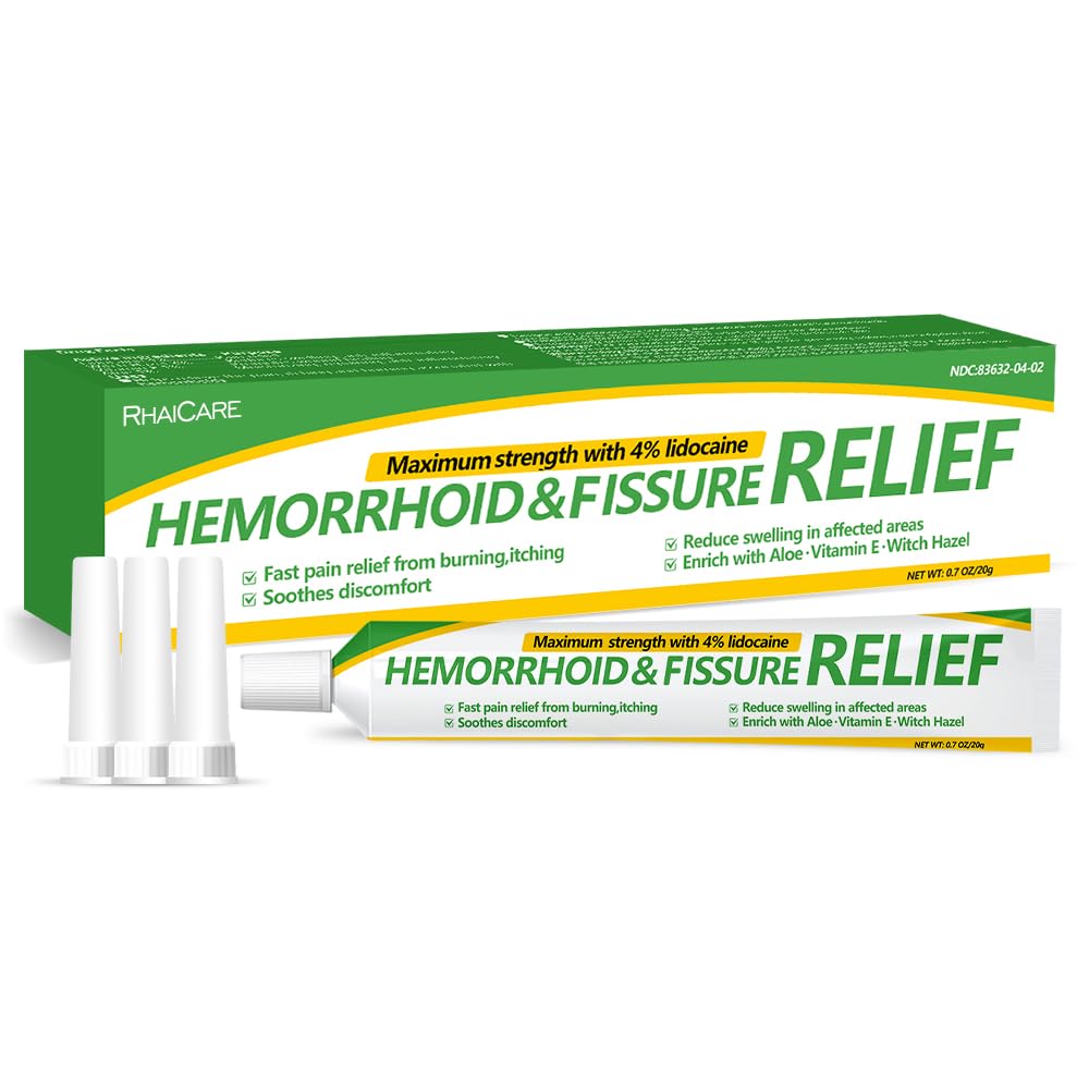 RHAICARE Hemorrhoid and Fissure Cream,Hemorrhoidal Ointment for Fast Acting Itch, Swelling, and Maximum Strength Pain Relief（1 Pack RHAICAREBuy Supplements Australia