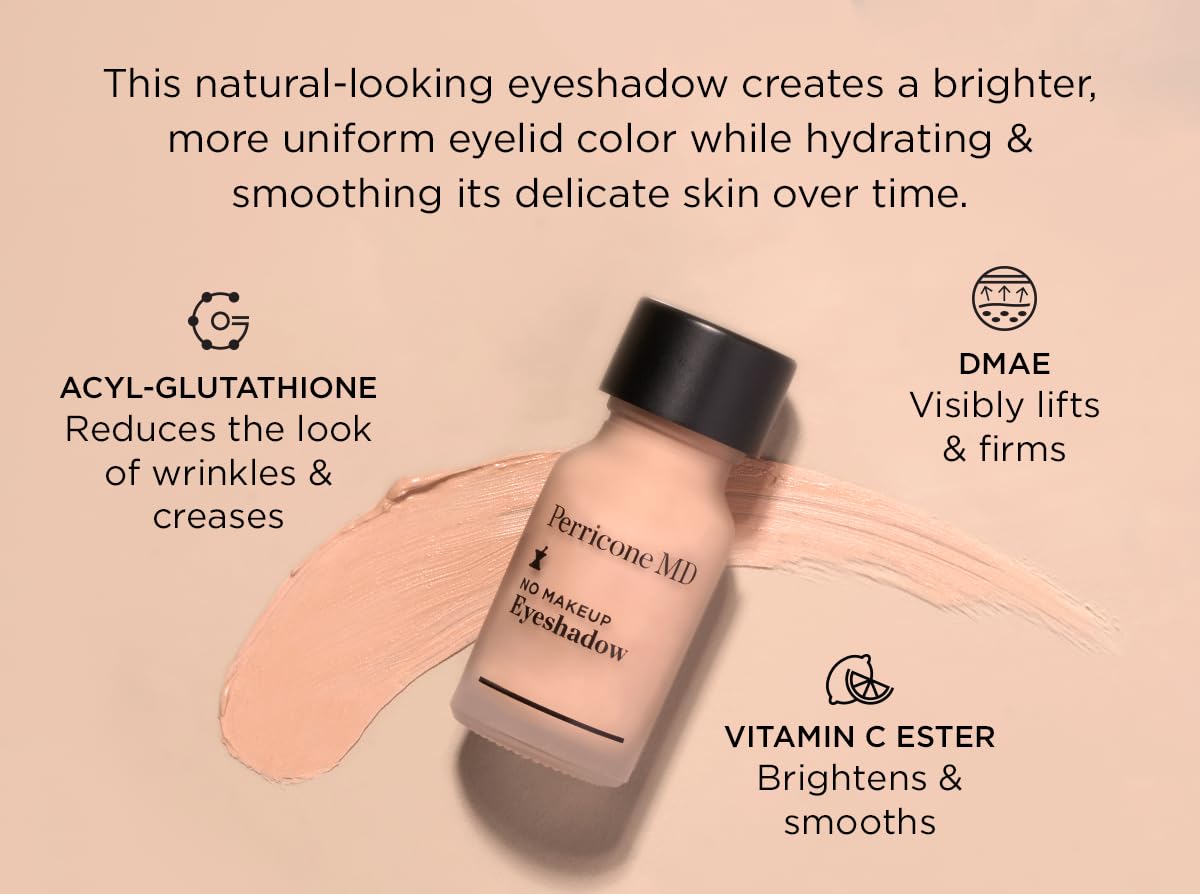 Perricone MD No Makeup Liquid Eyeshadow - Hydrating Serum Texture - Crease-Proof Anti-Aging with Vitamin C - Smooths & Brightens Eyelids - Long-Wearing Satin Finish for All Ages, Shade 2, 0.3 fl oz Perricone MDBuy Supplements Australia