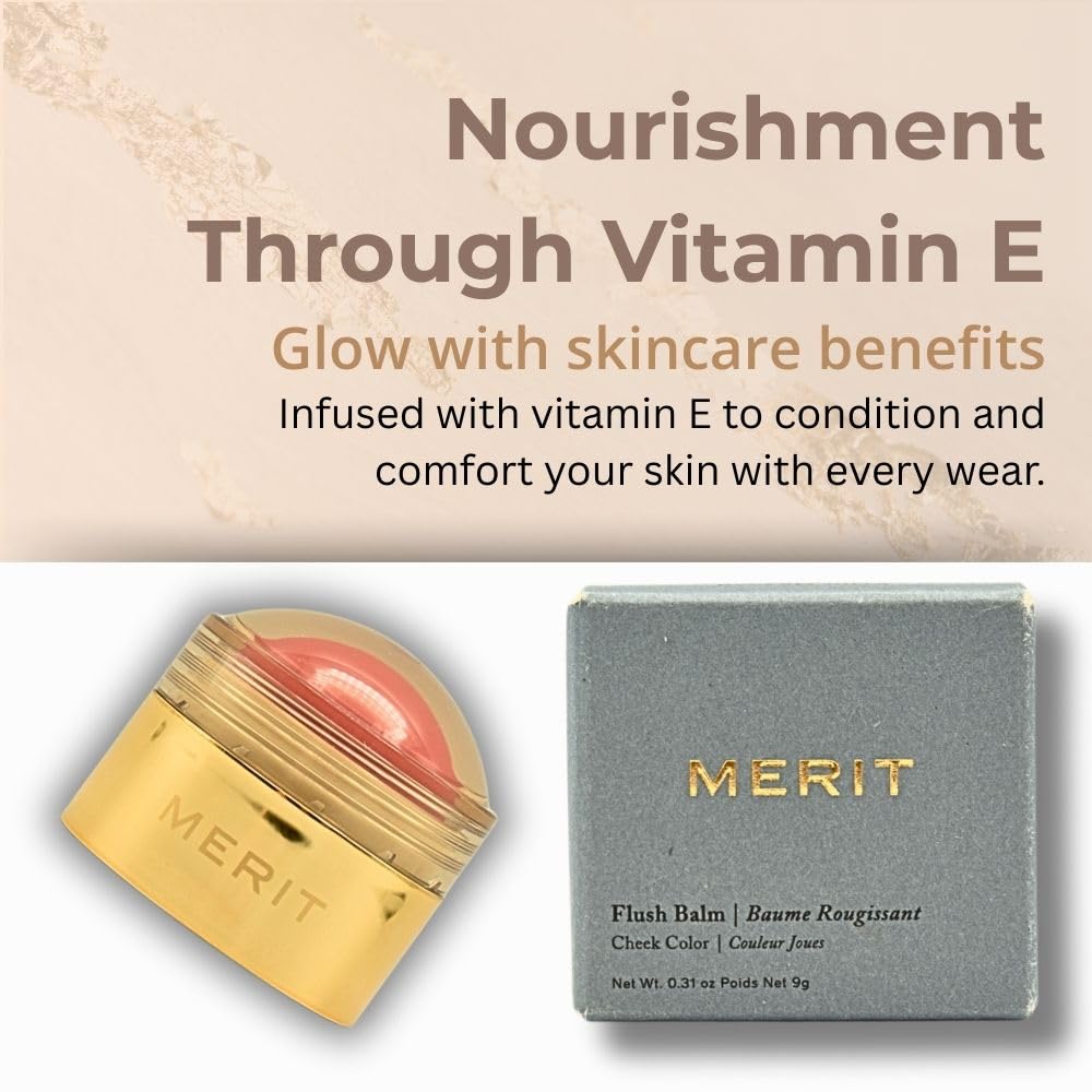 MERIT Flush Balm Cream Blush – Lusitano Soft Peach | Hydrating Radiant Cheek & Lip Tint Stick with Vitamin E | Lightweight, Buildable, Vegan & Cruelty-Free Blush MeritBuy Supplements Australia