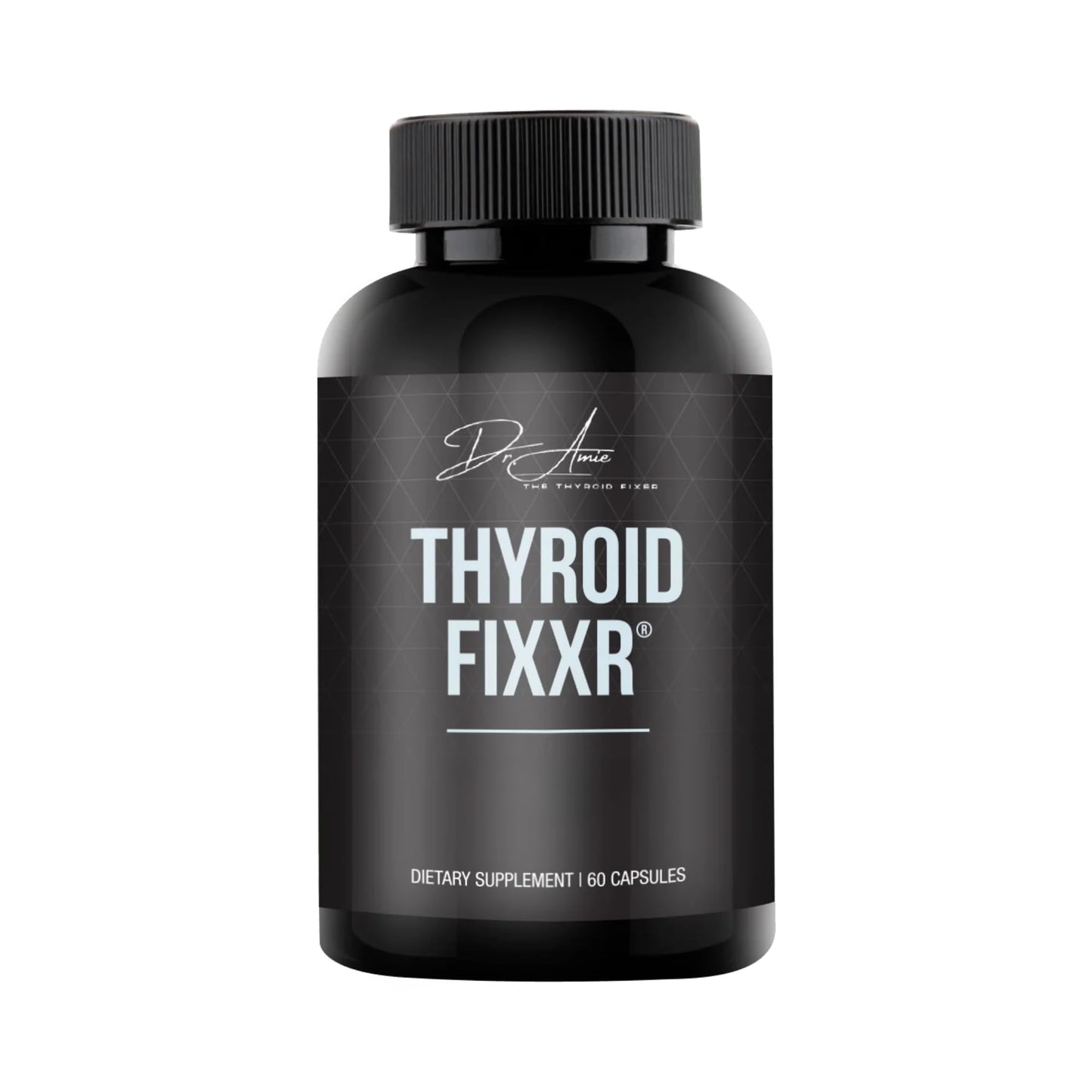 Black supplement bottle labeled 'LIVER FIXXR' on a white background