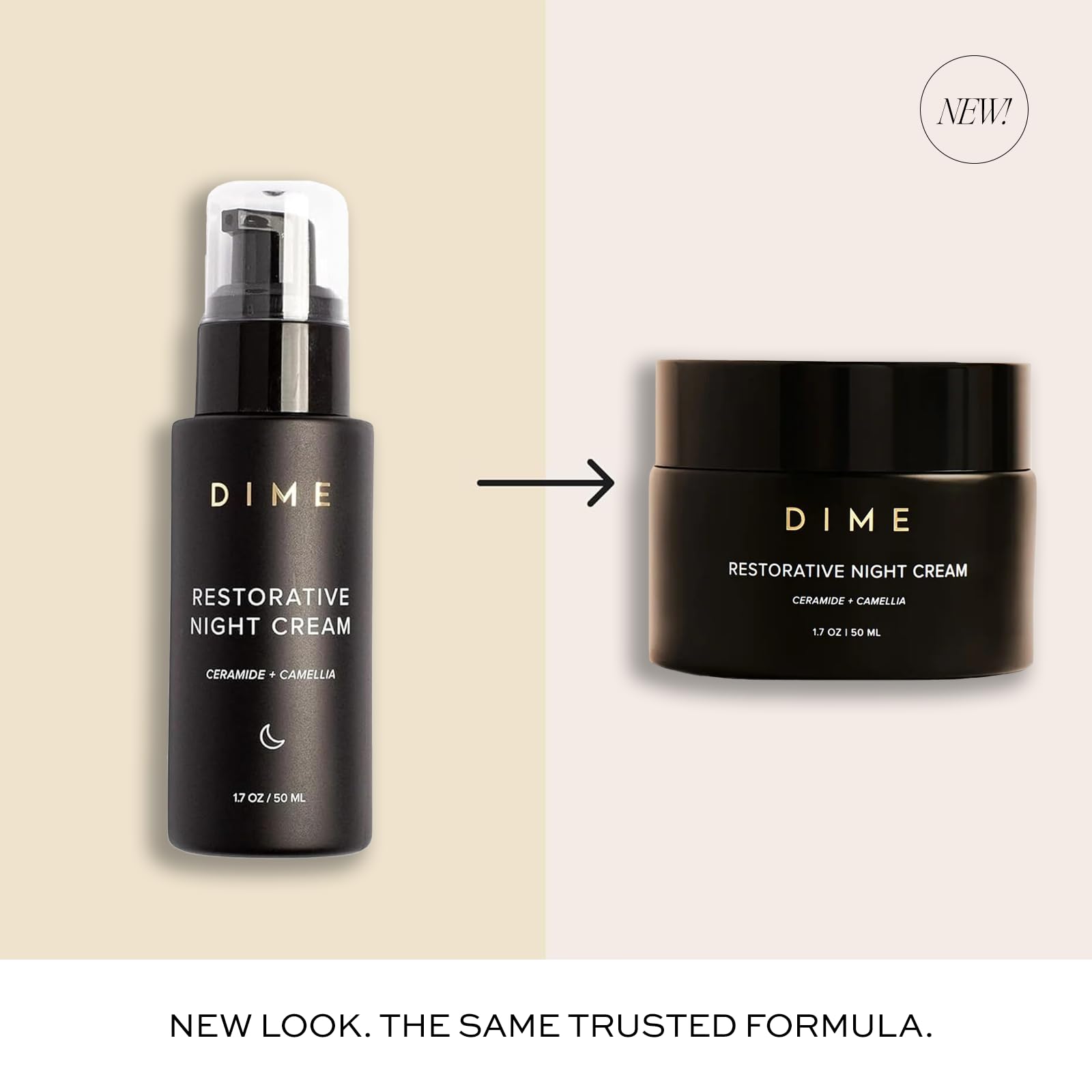 DIME Beauty Restorative Night Cream, Facial Moisturizer with Ceramides and Sea Buckthorn, 1.7 oz / 50 ml in Pump DIMEBuy Supplements Australia
