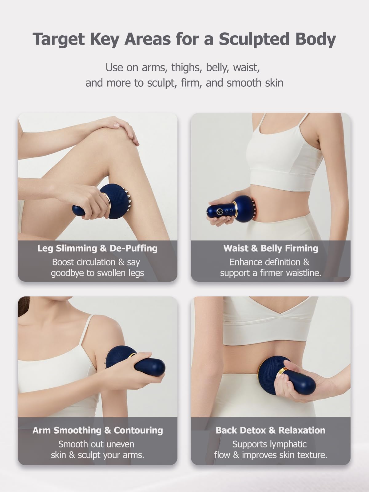 Paiaito Lymphatic Drainage Massager & Anti Cellulite Massage Tool, Helps Reduce Stretch Marks & Cellulite, for Legs, Arms & Belly, Body Sculpting Machine with Microcurrent, Light, Heat & Vibration Paiaito buy supplements Au