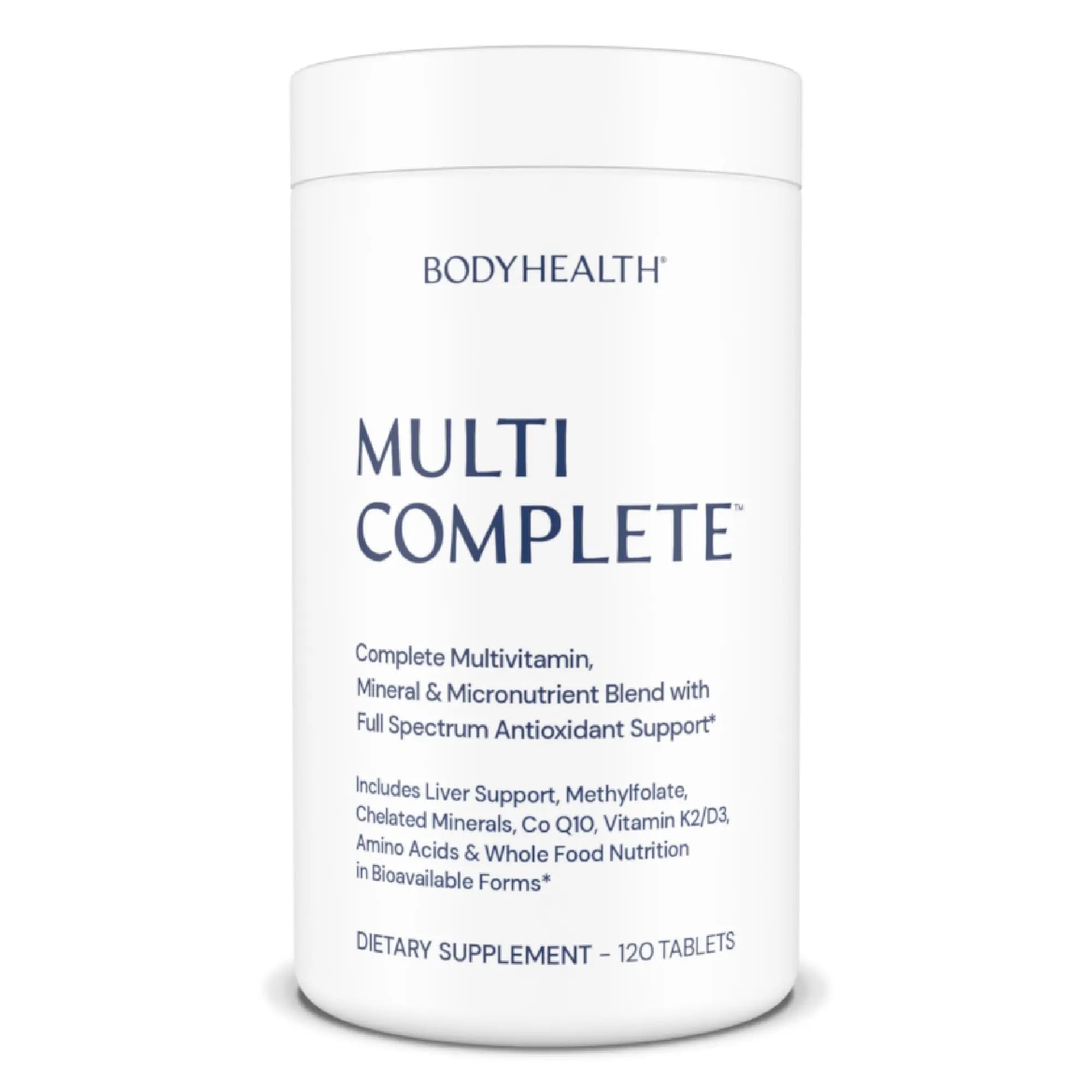 BodyHealth Multi Complete (120 Ct) Daily Multivitamin for Men and Women with Whole Foods, Minerals, Antioxidants BodyHealth