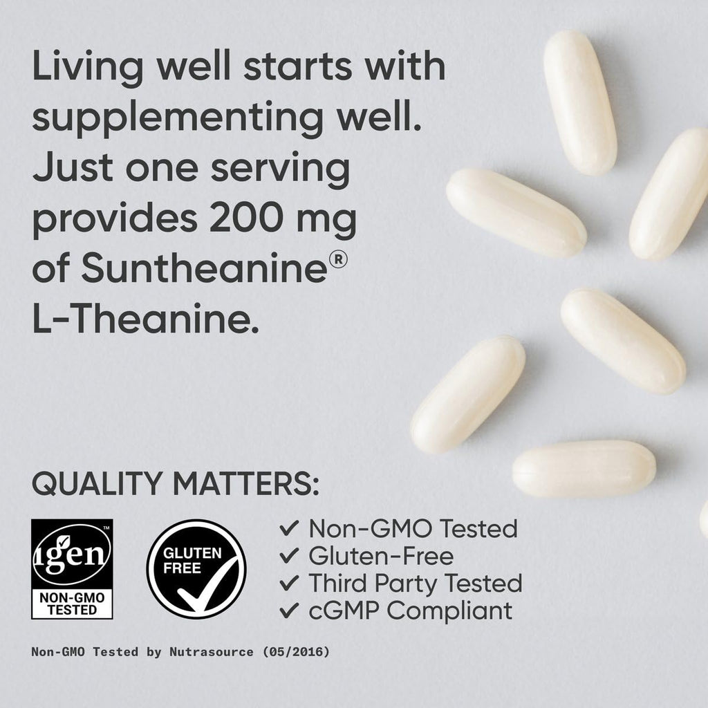 Sports Research Double Strength L-Theanine Supplement - Suntheanine Softgels for Focus, Relaxation & Alertness - Non-Drowsy Support Made with Coconut Oil, Non-GMO & Gluten Free - 200mg, 60 Count Sports Research buy supplements Au