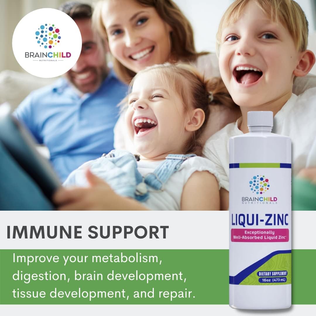BrainChild Nutritionals LiquiZinc Liquid Formula (Unflavored 16oz) BrainChild NutritionalsBuy Supplements Australia