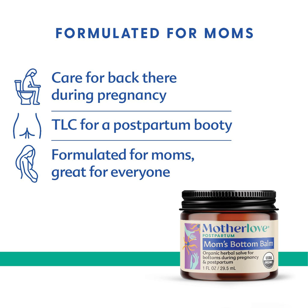 Motherlove Mom's Bottom Balm (1 oz) Organic Herbal Salve w/Witch Hazel for Bottoms During Pregnancy & Postpartum —Non-GMO Ointment MotherloveBuy Supplements Australia