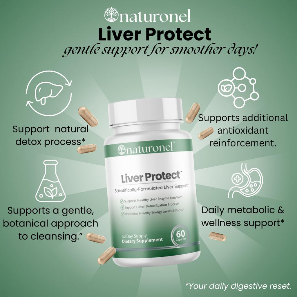 Naturonel Liver Protect – Liver Cleanse Detox & Repair | Liver Detox with Milk Thistle, Beetroot, Artichoke, Dandelion, Chicory, Yarrow, Jujube & Herbal Detox Blend | Made in USA, GMP Certified (1) NaturonelBuy Supplements Australia