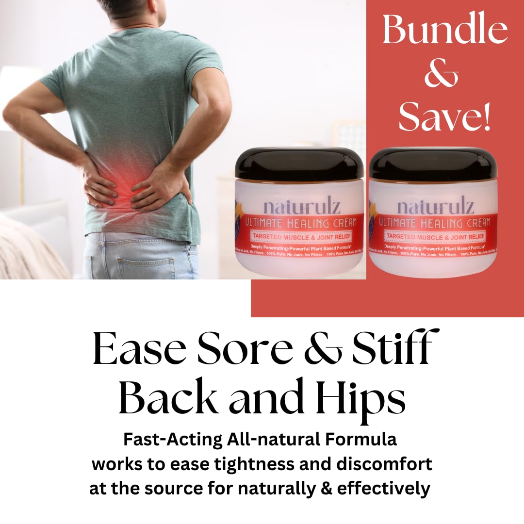Naturulz Ultimate Healing Cream 4oz Bundle & Save – Plant-Based Topical for Daily Relief of Soreness, Stiffness & Discomfort in Back, Shoulder, Knee, Neck & Foot, Lightweight, Clean Ingredients NaturulzBuy Supplements Australia