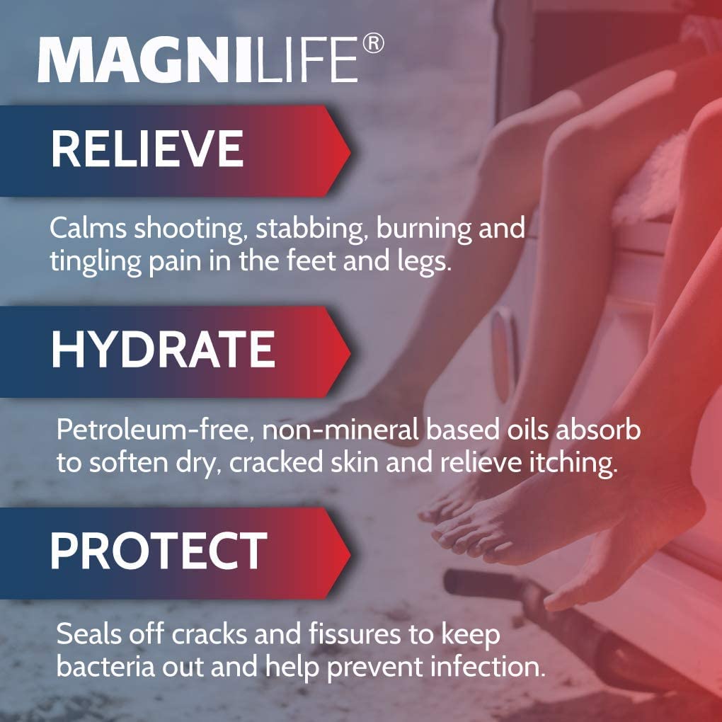MagniLife Pain Relieving Foot Cream, 4 oz Tube, Soothing Relief for Soreness, Pain, Burning, Tingling, Itching or Sensitivity in Feet & Legs, Moisturizing & Hydrating Foot Cream, No Petroleum MagniLifeBuy Supplements Australia
