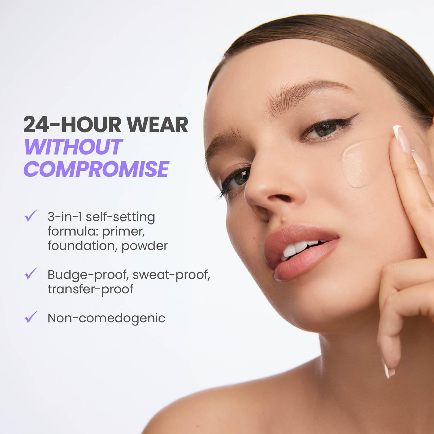 Wonderskin Hyper Bond All-Day Stay Serum Foundation – Waterproof, Transfer-Proof, 24HR Longwear Face Makeup with Niacinamide & Hyaluronic Acid – Lightweight, Natural Finish (Moonstone) WonderskinBuy Supplements Australia