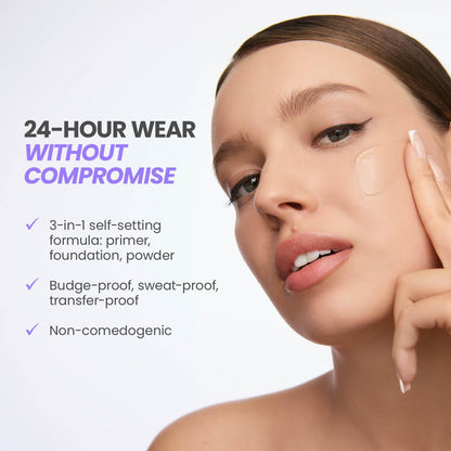 Wonderskin Hyper Bond All-Day Stay Serum Foundation – Waterproof, Transfer-Proof, 24HR Longwear Face Makeup with Niacinamide & Hyaluronic Acid – Lightweight, Natural Finish (Moonstone) WonderskinBuy Supplements Australia