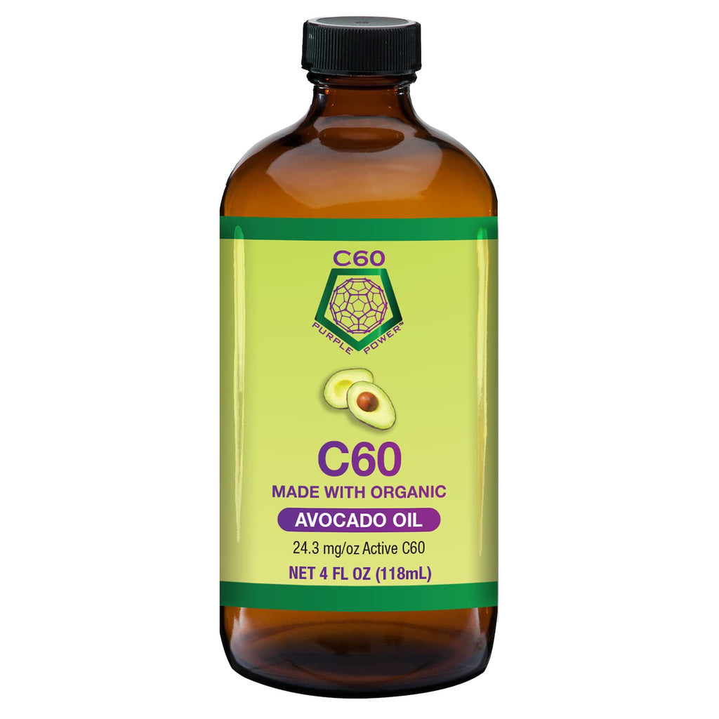 C60 Power C60 in Organic Avocado Oil - Natural Wellness & Antioxidant Support for Men & Women, 99.99% Pure Carbon Fullerenes, Promotes Energy, Mental Clarity, & Stamina - 4 fl oz Bottle C60 Purple PowerBuy Supplements Australia
