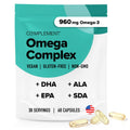 Vegan Omega 3 Supplement- 960mg Omega-3 Fatty Acids, DHA, EPA, SDA, ALA Supplement - Immune Support- 30 Servings, 60 Liquid Capsules ComplementBuy Supplements Australia
