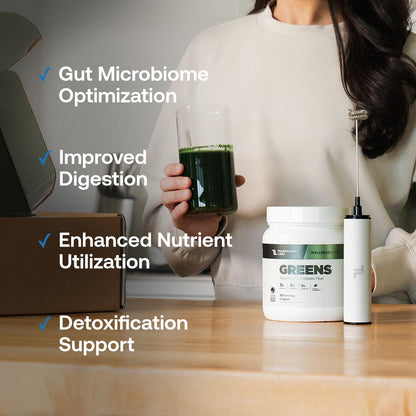 Transparent Labs Prebiotic Greens - Superfood Powder & Antioxidants Supplement with Organic Spirulina, Chloerra, Acacia, & Green Banana Powder - 30 Servings, Unflavored