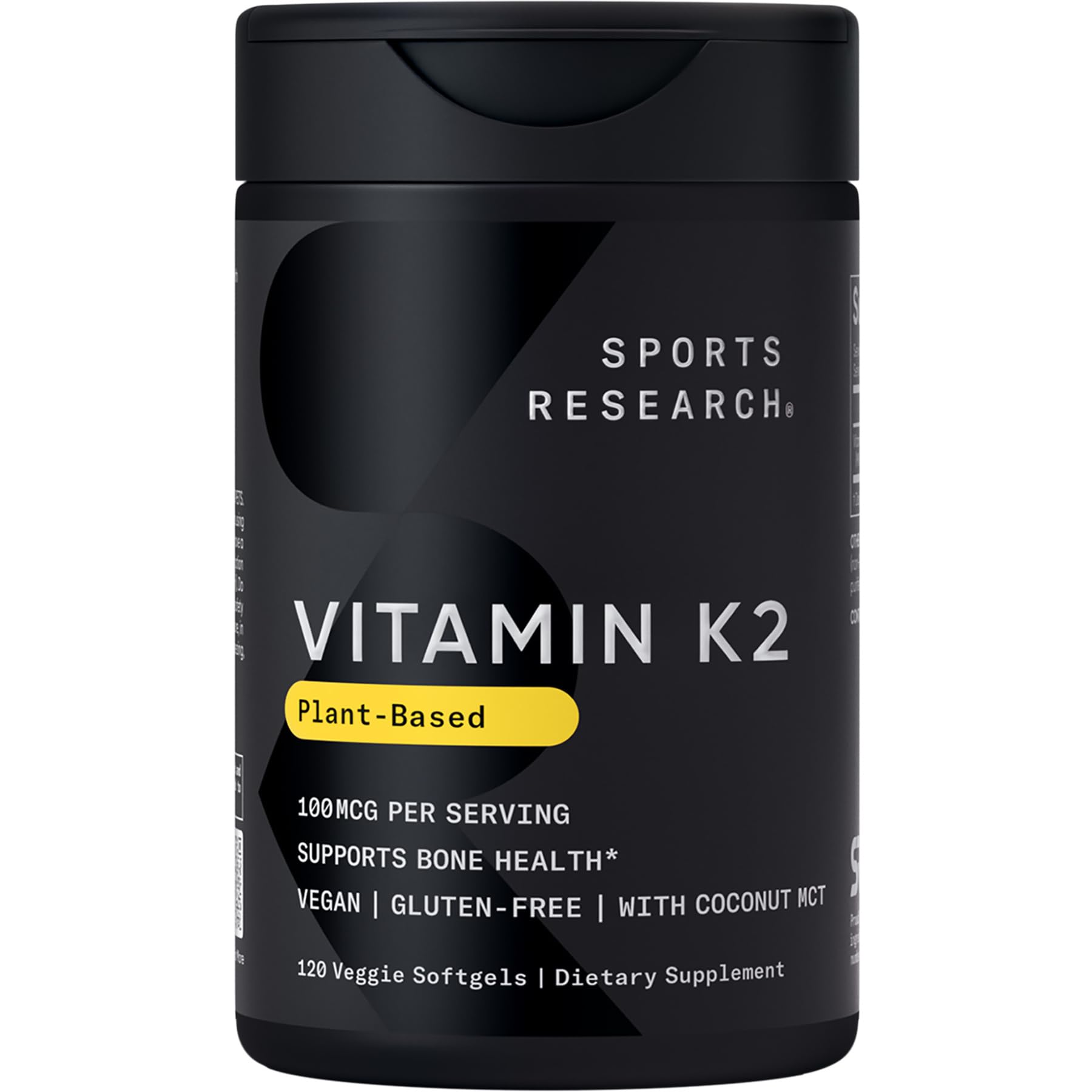Sports Research Vitamin K2 as MK-7 100mcg with Coconut MCT Oil - 120 Veggie Softgels (4 Month Supply) Vegan Certified, Non-GMO Verified, Gluten & Soy Free Sports Research buy supplements Au