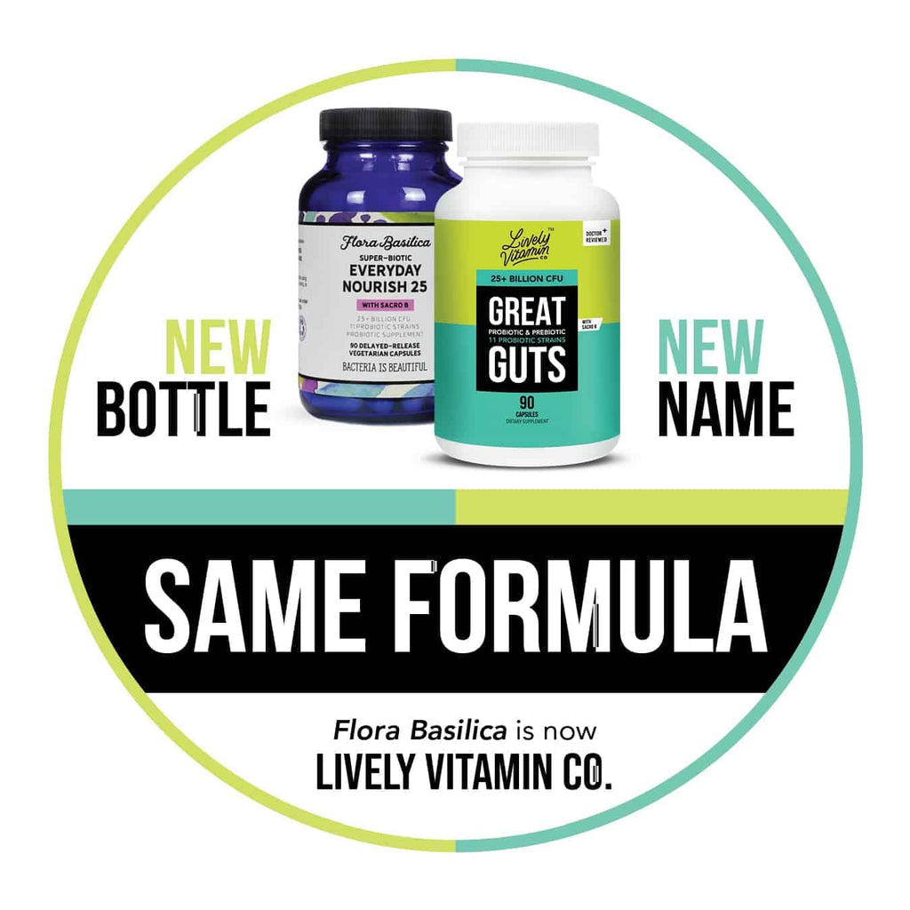 LIVELY VITAMIN CO. Great Guts Probiotic - 25 Billion CFU Probiotic - Balance Gut Microbiome, GI Tract, Inflammation, Indigestion, Reflux, Upset Stomach, & Diarrhea - 90 Caps LIVELY VITAMIN CO buy supplements Au