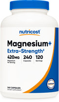 Nutricost Magnesium+ Extra Strength 420mg, 240 Capsules - 120 Servings. Magnesium Oxide and Glycinate - Non-GMO, Gluten Free, Vegan Friendly NutricostBuy Supplements Australia