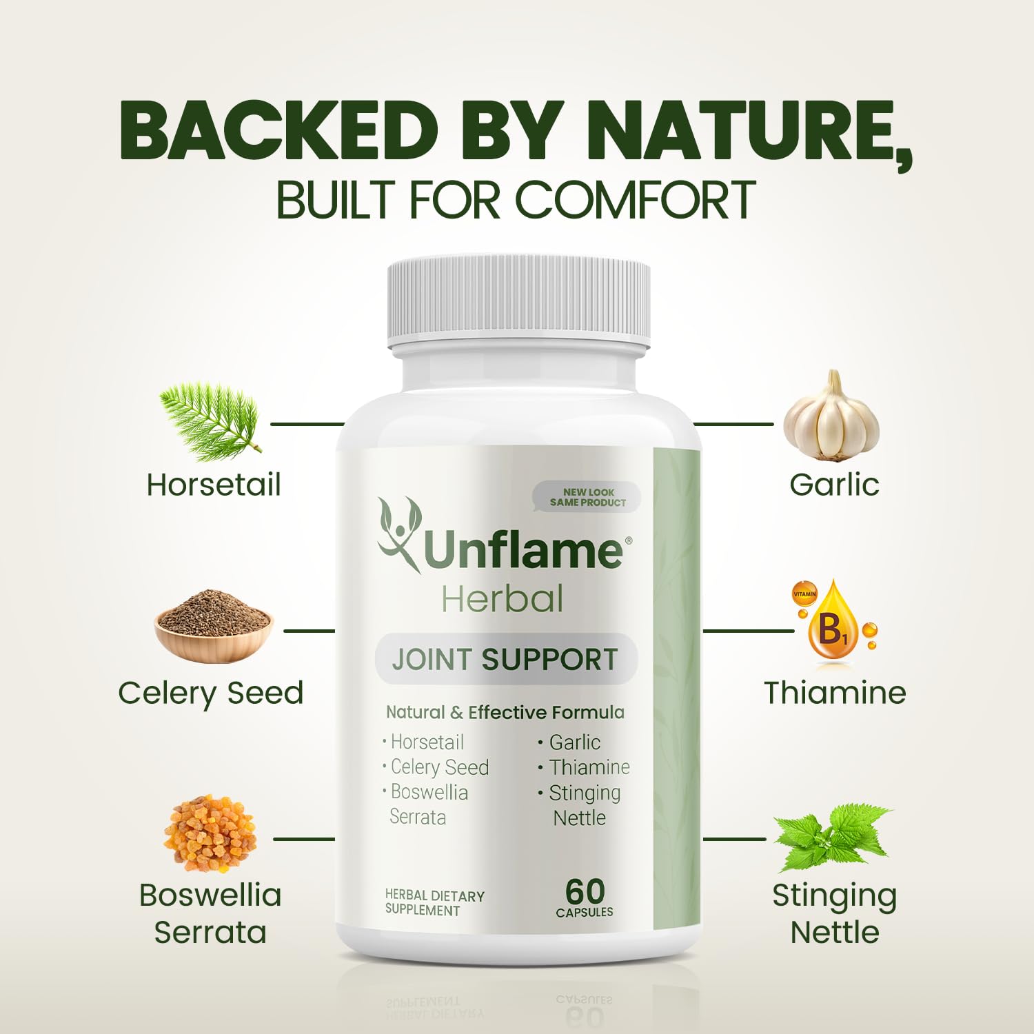 Unflame Herbal Supplement – Botanical Support for Joints, Back, and Muscles – 60 Capsules – Natural Herbal Blend – Dietary Supplement UnflameBuy Supplements Australia