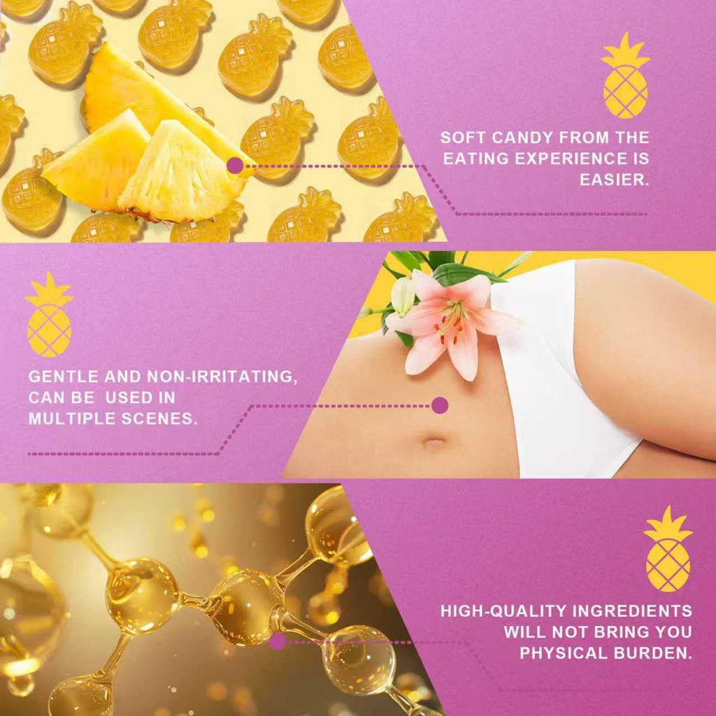 Brurtzexs Her Juicy Feminine Probiotics Gummies for Women with Slippery Elm - Pineapple Flavor, pH Balance & Immune Health Support - Digestive & Feminine Support - Vegan Supplement, 60 C Brurtzexs buy supplements Au